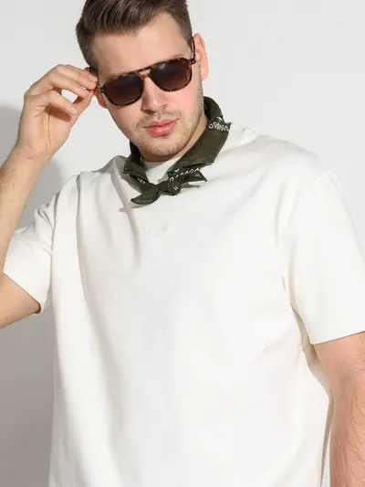 Футболка белого цвета из смесового хлопка